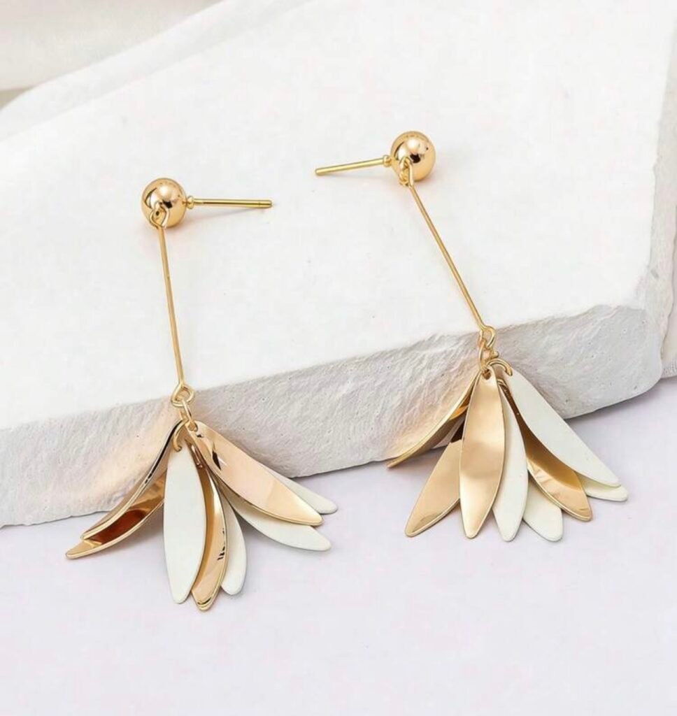Gold Feather Earrings